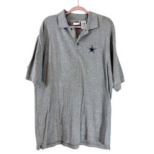 Dallas Cowboys Star Logo Gray‎ Polo Shirt Mens Size Large Vintage Cotton Blend